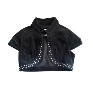 Justice Girls Size 12 crop short sleeve Balero style jacket with gems NWT